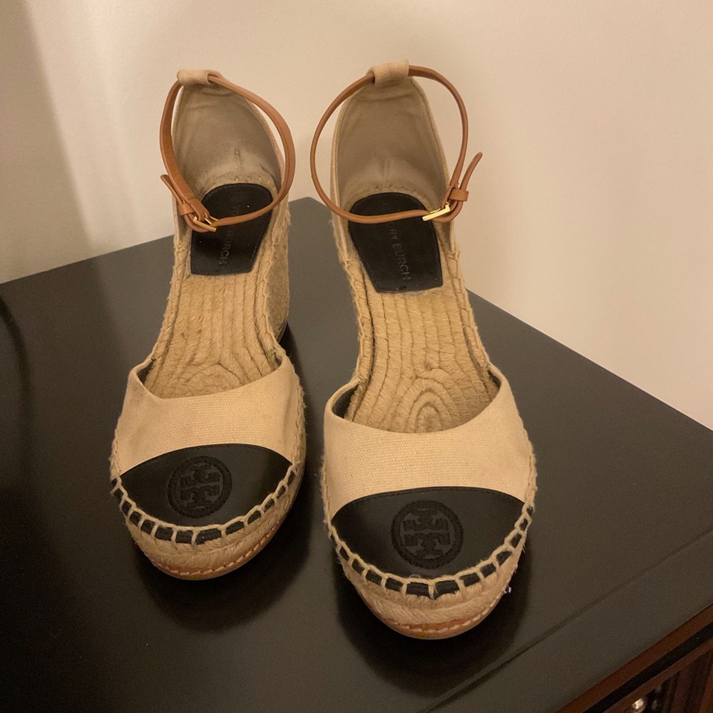 Tory Burch Color Block Wedge Espadrille Sandals - image 1